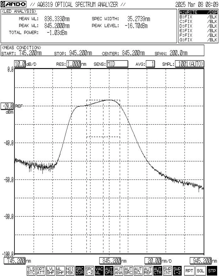 840nm 10mW 35nm BW SLD Diode